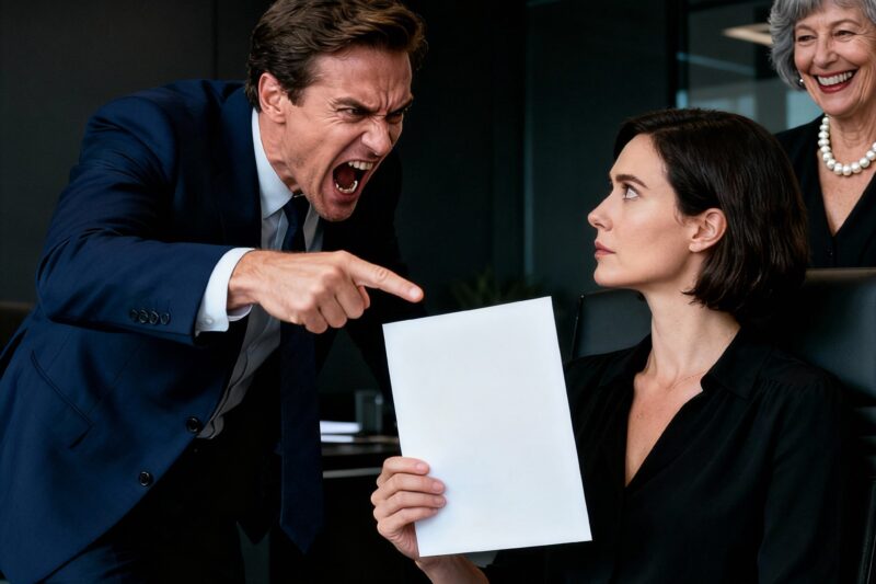 The moment we finished signing the papers for our new house, my husband threw divorce papers on the table. “Sign it! And get out of my house. I’m done supporting you!” His mother smirked. “This house was bought by my son.