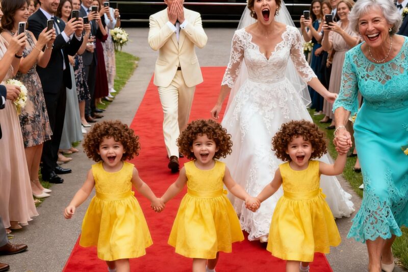 He invited his poor ex-wife to his wedding only to humiliate her, but she arrived in a limousine and left with triplets by her side… The truth about the father of the three children is astonishing…