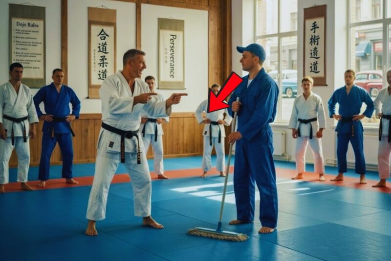 Black belt challenges single father concierge to a sparring match “for fun” — everyone is speechless