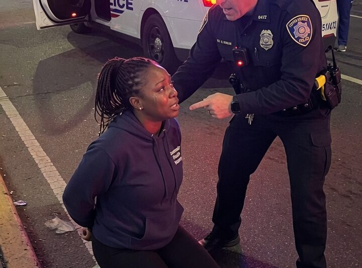 A police officer forces a Black woman to kneel: the moment he realizes she holds her future in her hands