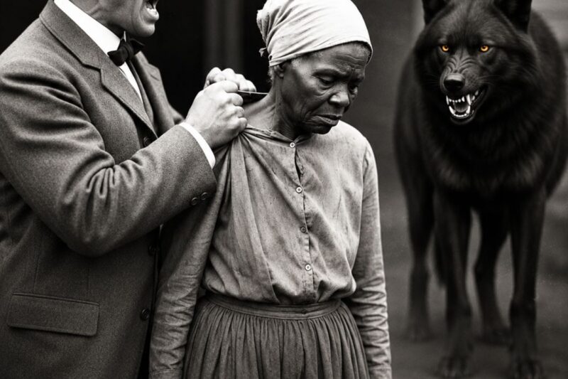 Foreman humiliated an elderly enslaved woman – until an ALPHA WOLF appeared, and no one believed it