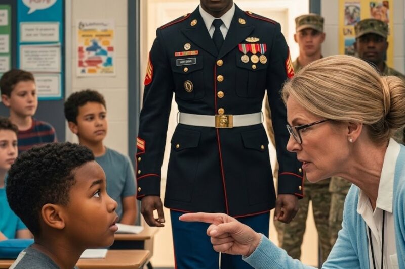 Teacher Calls Black Boy a Liar About His Dad’s Job — Went Silent When 4-Star General Walked In