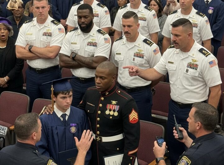 Cops Try to Kick a Black Marine Out of a Graduation—Until 6 Navy SEALs Step In.