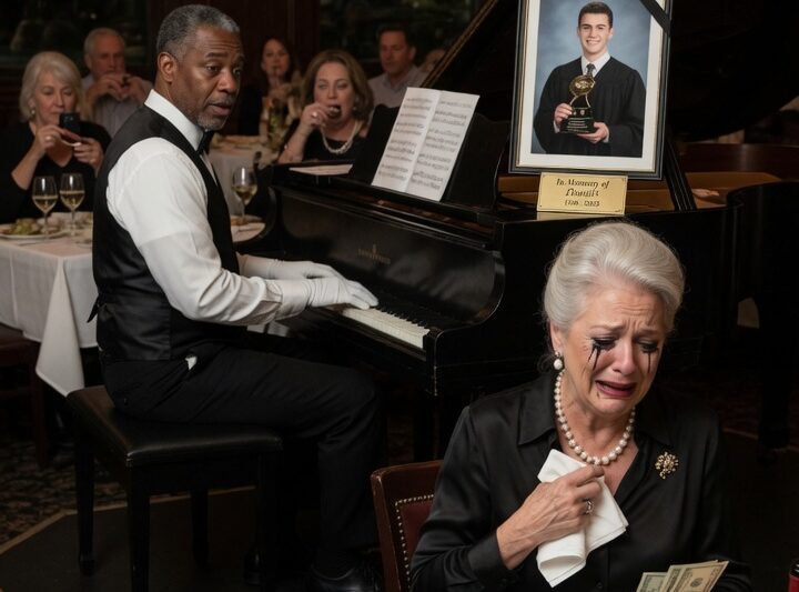 Rich Woman Throws Cash at a Black Waiter to Play Piano — Then Collapses Hearing Her Late Son’s Song