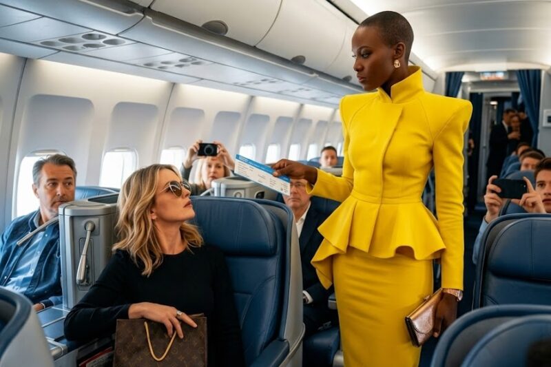 A white woman took the seat of a black man and then froze when he said, “I created this company.”