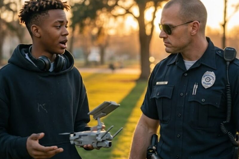 Black Teen’s Drone Captures Shocking Truth After a Racist Cop Harasses Him.