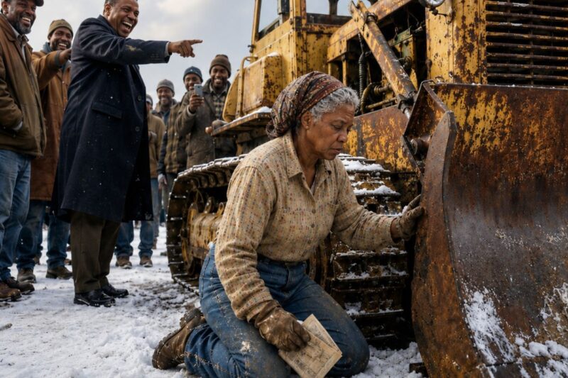 The Men Laughed When She Bought a Dead Crawler — Then Snow Buried the County Roads Fast