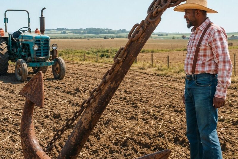 Farmer Plowing His Field Found A Giant Anchor, Then Followed The Chain And Turned Pale…