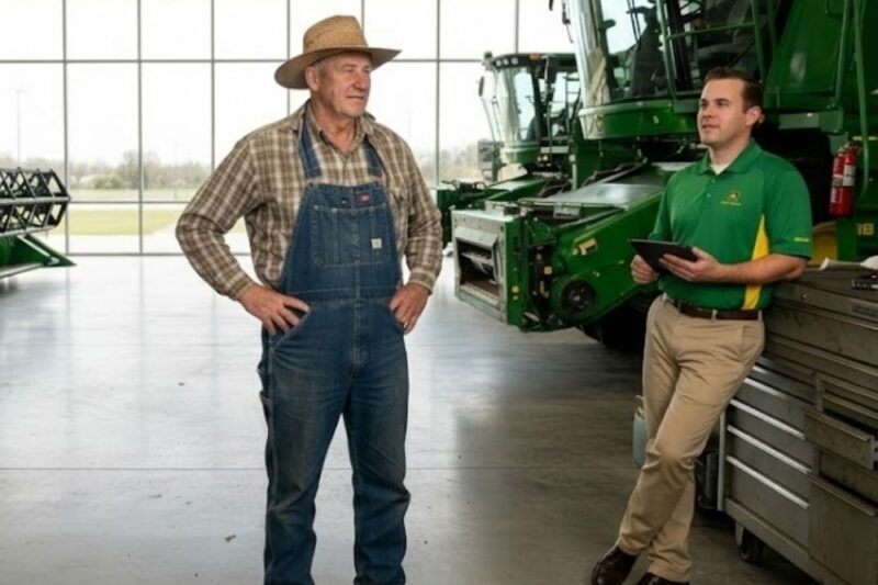 The Farmer Walked Into the Dealership: “I Want 5 Combines” — The Dealer Laughed Too Soon