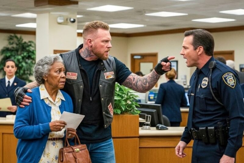 Cops Arrest Elderly Black Woman At a Bank — Unaware Hells Angels Are Watching