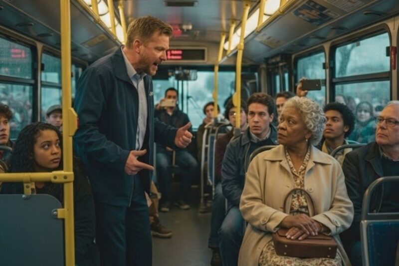 Arrogant Bus Driver orders elderly woman to sit at the back — 5 minutes later, karma hits hard