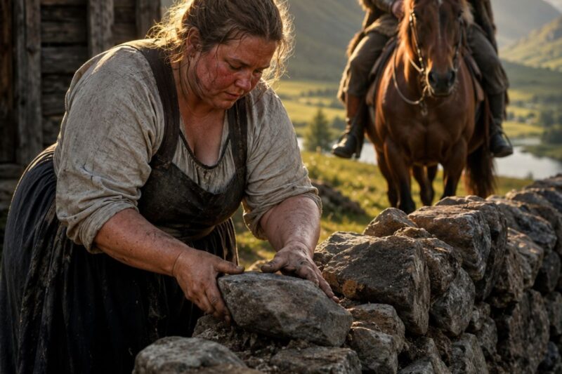 **Everyone Mocked the Obese Woman Building Stone Walls Alone — Until a Widowed Mountain Man Saw His Future in Her**
