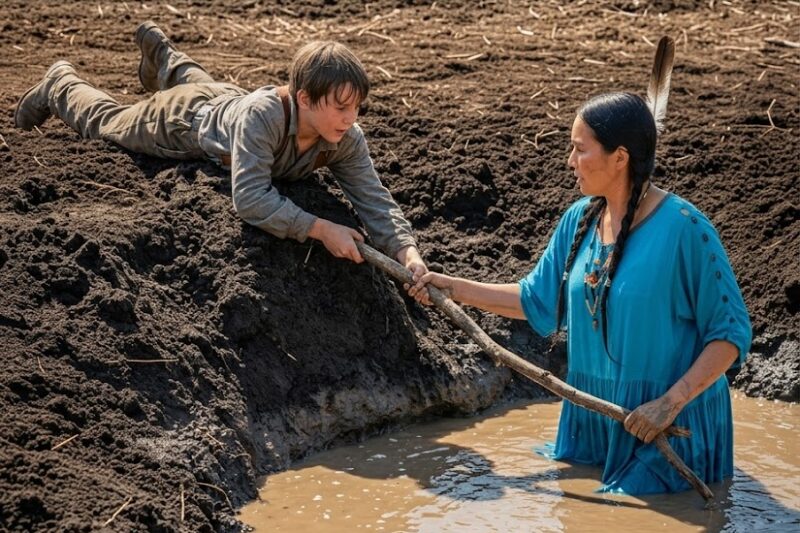 A Young Orphan Boy Pulled an Injured Native Woman from Quicksand… He Didn’t Know He’d Just Saved..