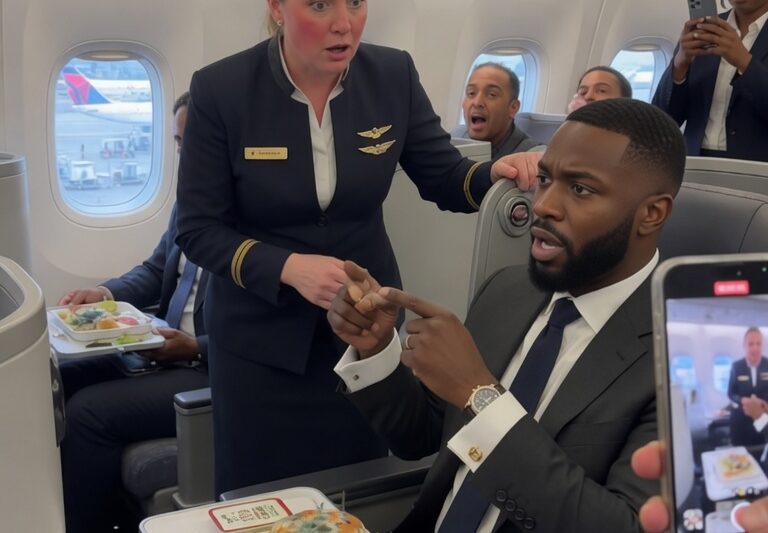 A black CEO receives a moldy meal: the flight attendant realizes too late who he really is.