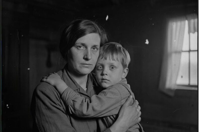 A Woman Hugs Her Son in 1931 – But When You Zoom In on the Boy’s Face, Something Feels Terribly Off
