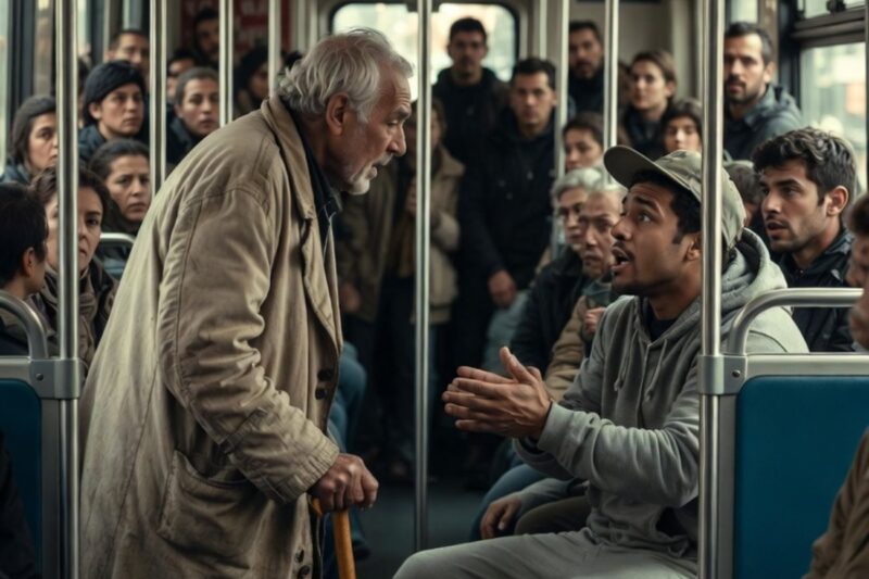 They thought they’d have fun humiliating this frail old man on a crowded bus, under the cowardly gaze of the other passengers. But by hitting his cane, these arrogant teenagers awakened a dark secret: “Do you want to know what real fear is?”