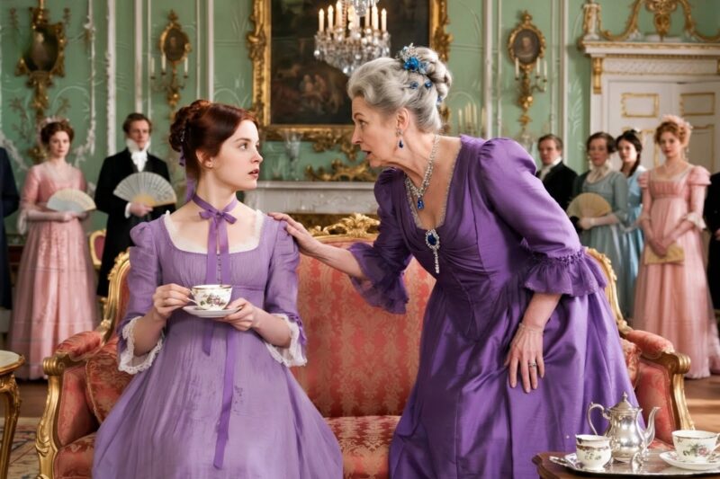 She was having tea alone until the duke’s mother whispered to her, “Pretend you are my son’s fiancée.”