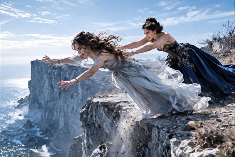 Her stepsister pushed her off the cliff… But the duke saved her.