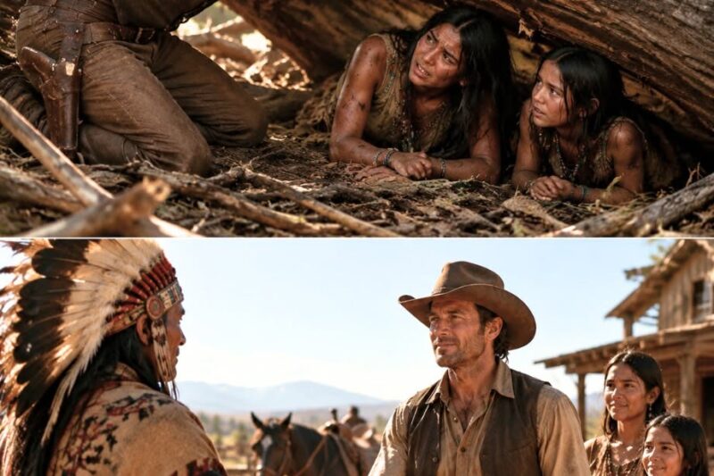 He Had Nothing Left—The Night He Used His Bare Hands to Free Two Apache Sisters Trapped Under a Fallen Tree, Their Chief Rode to His Ranch at Dawn
