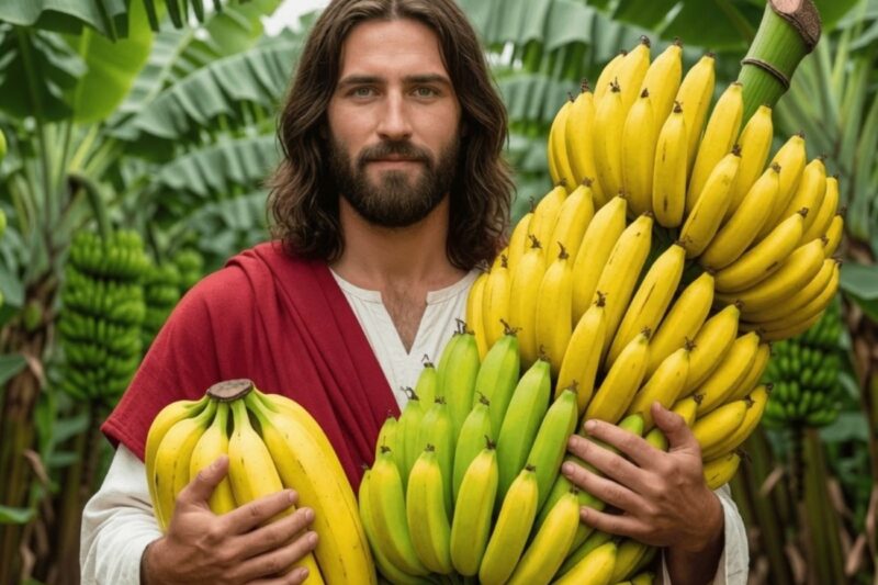 Jesus Growing and Caring for Banana Trees