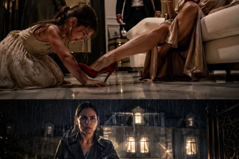 She returns from a clandestine mission and finds her daughter on her knees — “That’s how you raise a little brat,” the teacher exclaims, unaware that this mother owns everything: the house, her husband’s business, and the proof of all his lies.