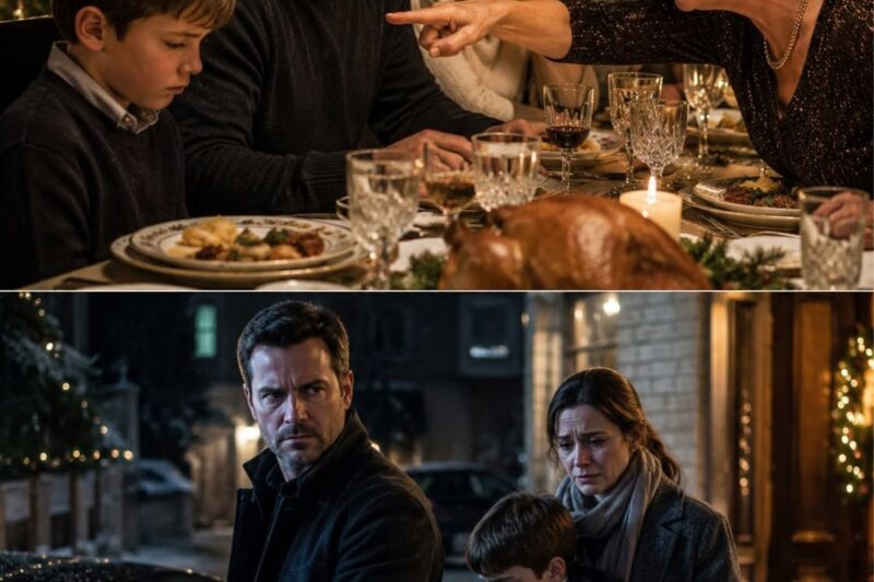 At Christmas dinner, my mother said to my 8-year-old son, “If you talked less, maybe people would like you more.” The table froze, my wife’s eyes filled with tears. I put down my fork and said, “Say goodbye to Grandma, son. This is the last time.” We went home in icy silence. Before New Year’s, she had lost all her access to food.