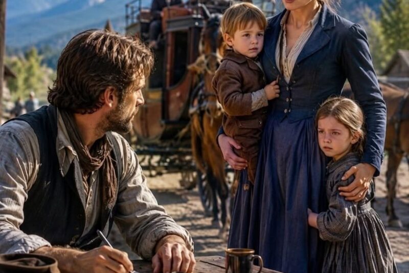 He Wrote a Letter for a Wife After 10 Years Alone — Until a Widow Stepped Off the Stagecoach and Said: “My Children Must Become Yours or I Leave Right Now”