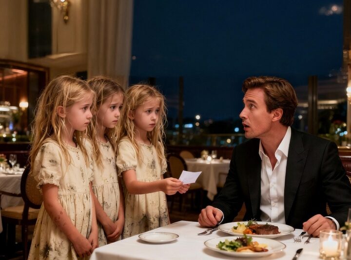 6-Year-Old Triplet Girls Hand a Note to a Millionaire CEO—What He Reads Leaves Him in Shock…