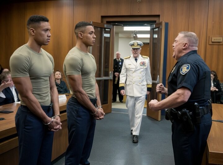 Corrupt Cop Arrests Two Black Navy SEALs, Panics When Their Admiral Enters The Courtroom