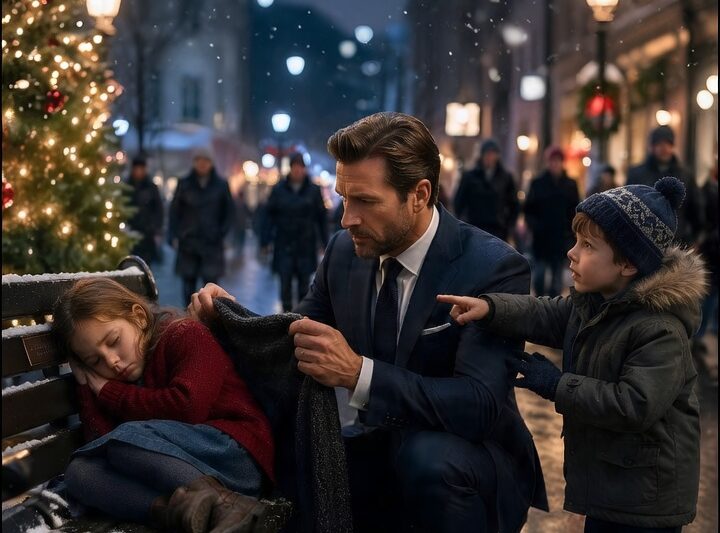 “Daddy, She’s Freezing!” The Boy Reached for the Homeless Girl—Then the Millionaire Knelt Beside Her