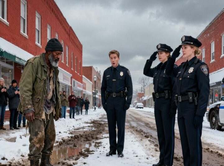 No one understood why the two female police officers greeted a dirty, homeless Black man… until they saw him…