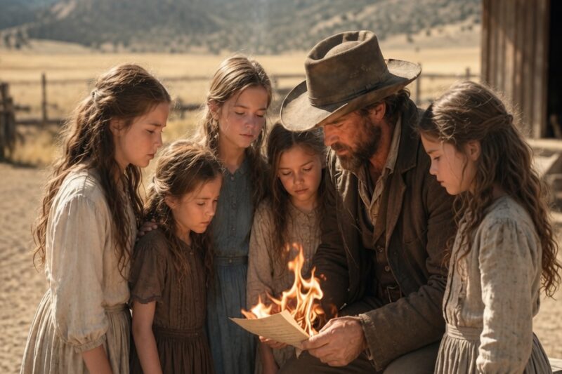 Four Sisters Were Being Sold at Auction to Pay Their Uncle’s Gambling Debts — Then a Grief-Hardened Rancher Bid $100 for All of Them and Burned the Papers Afterward